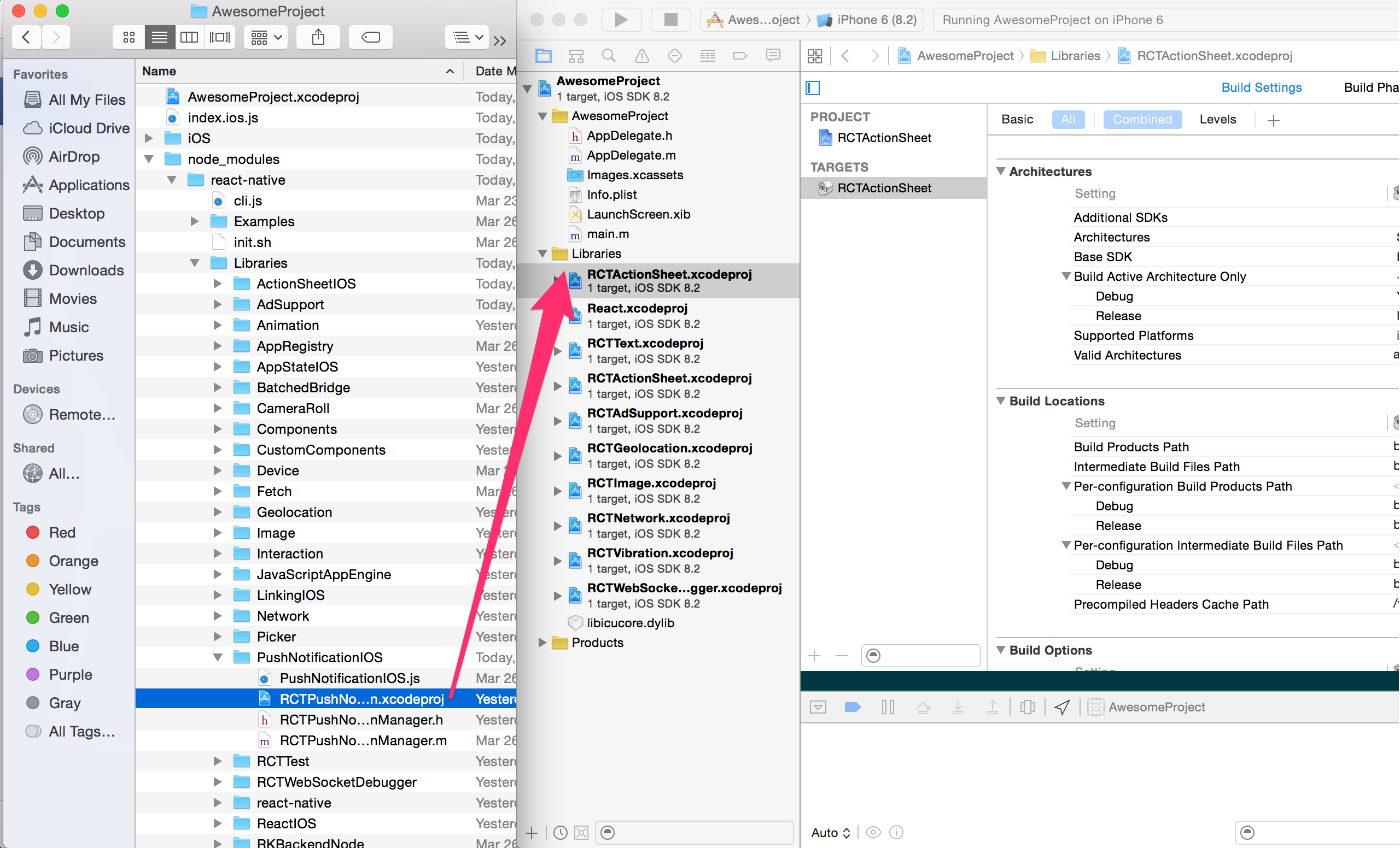 React native deals linking